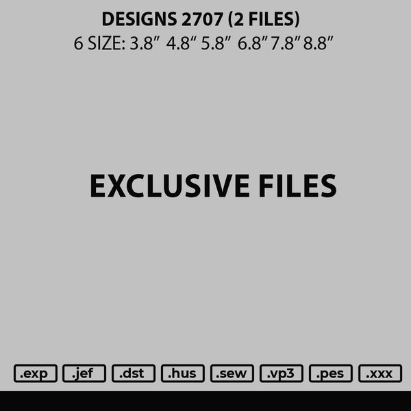 Designs 2707 Embroidery File 6 sizes