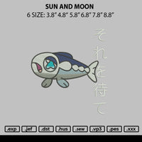 Sun And Moon Embroidery File 6 sizes