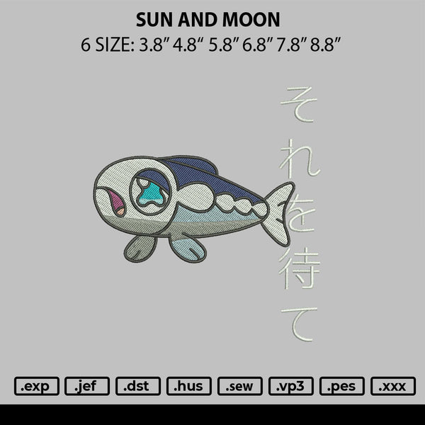Sun And Moon Embroidery File 6 sizes