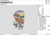 Kitties Heroes Embroidery File 6 sizes