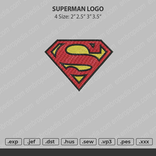 Superman Embroidery File 4 size