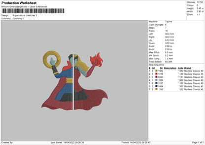 Supernatural Creatures Embroidery File 4 size