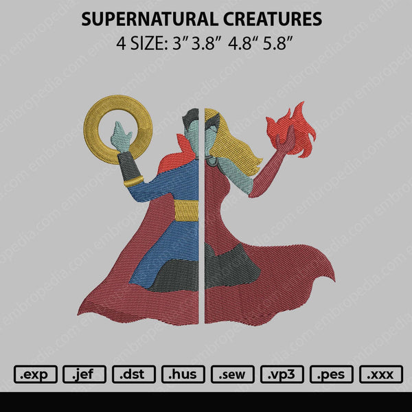Supernatural Creatures Embroidery File 4 size