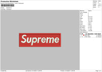 Supreme Text Embroidery File 5 size