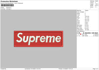 Supreme Text Embroidery File 5 size