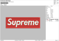 Supreme Text Embroidery File 5 size