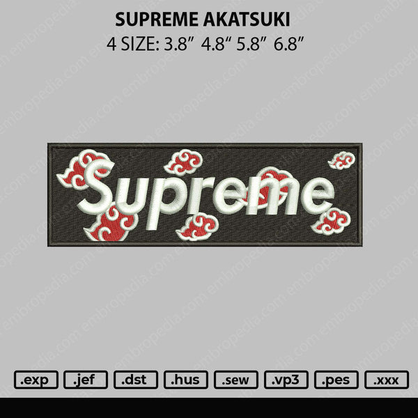 Supreme Akatsuki Embroidery File 4 size