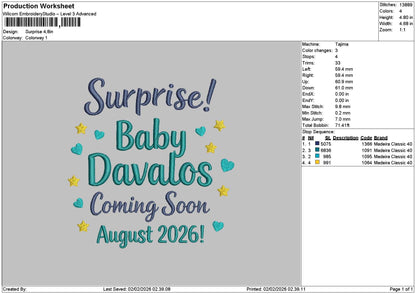 Surprisetext 0202 Embroidery File 6 sizes