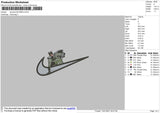 Swoosh Batman Embroidery File 4 size