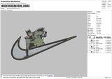 Swoosh Batman Embroidery File 4 size