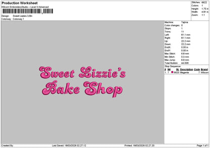 Sweet Text 1802 Embroidery File 6 sizes