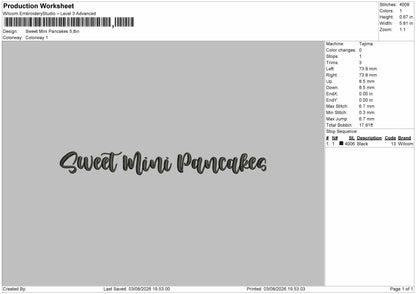 Sweet text 0308 Embroidery Machine Design File 6 sizes