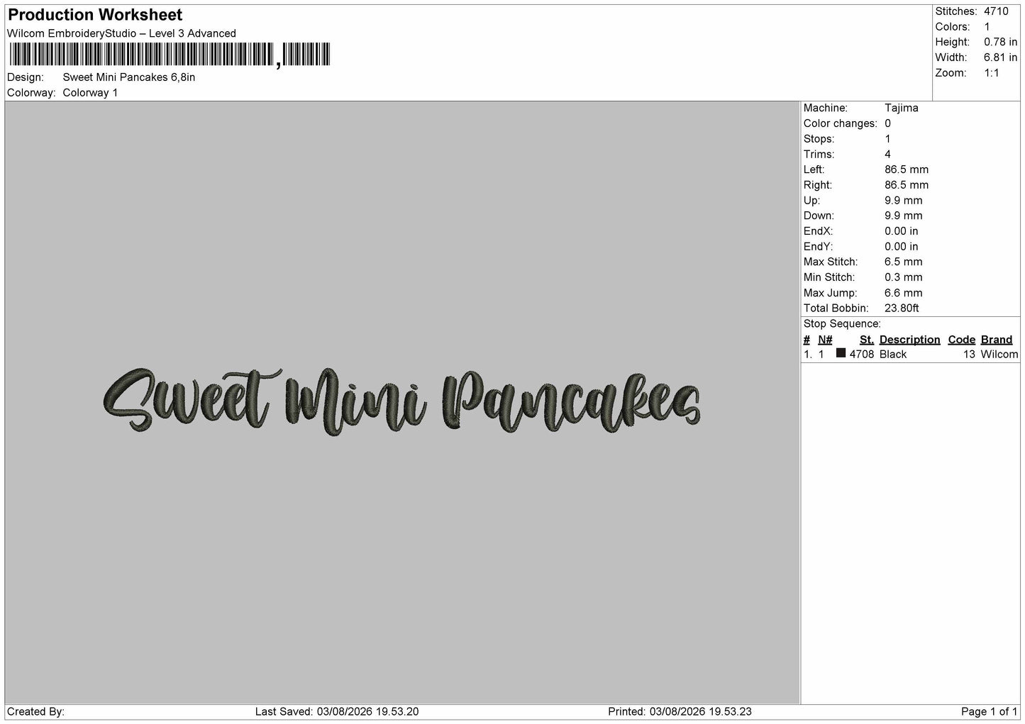 Sweet text 0308 Embroidery Machine Design File 6 sizes