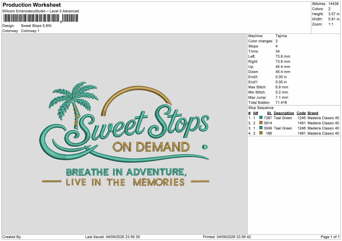 Sweet Text 0409 Embroidery Machine Design File 6 sizes