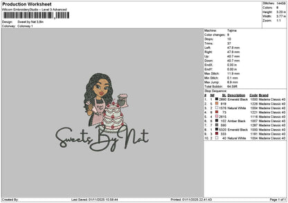 Sweetsbytext Embroidery File 6 sizes