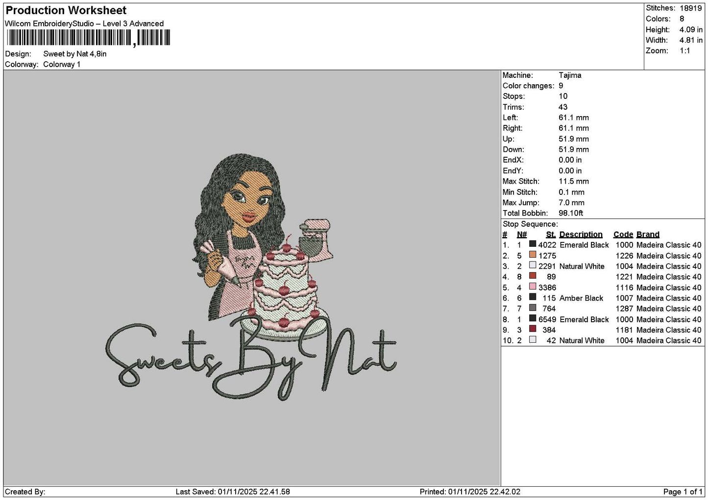 Sweetsbytext Embroidery File 6 sizes