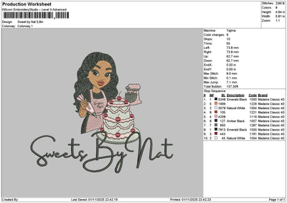 Sweetsbytext Embroidery File 6 sizes