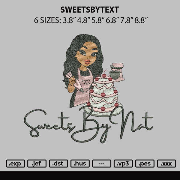 Sweetsbytext Embroidery File 6 sizes