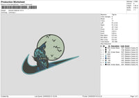 Swoosh Batman 23 Embroidery File 6 sizes