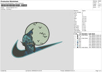 Swoosh Batman 23 Embroidery File 6 sizes