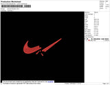 Nike Swoosh Broken Embroidery File 5 Size