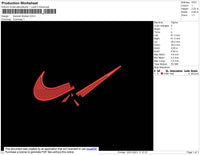 Nike Swoosh Broken Embroidery File 5 Size