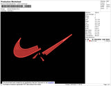 Nike Swoosh Broken Embroidery File 5 Size