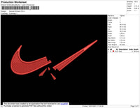 Nike Swoosh Broken Embroidery File 5 Size