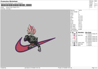 Swoosh Goku Pink Embroidery File 6 sizes