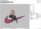 Swoosh Goku Pink Embroidery File 6 sizes