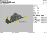 Swoosh Jack Hanma Embroidery File 5 sizes