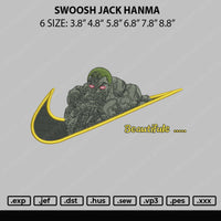 Swoosh Jack Hanma Embroidery File 5 sizes