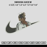 Swoosh Juice W Embroidery File 6 sizes