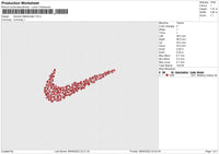 Swoosh Math Embroidery File 7 sizes