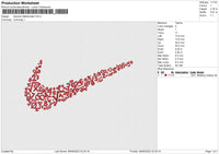 Swoosh Math Embroidery File 7 sizes