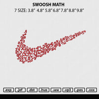 Swoosh Math Embroidery File 7 sizes