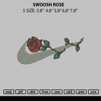 Swoosh Rose Embroidery File 5 sizes