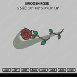 Swoosh Rose Embroidery File 5 sizes