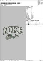 Nike Swoosh Rose Embroidery File 5 sizes