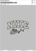 Nike Swoosh Rose Embroidery File 5 sizes