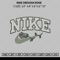 Nike Swoosh Rose Embroidery File 5 sizes
