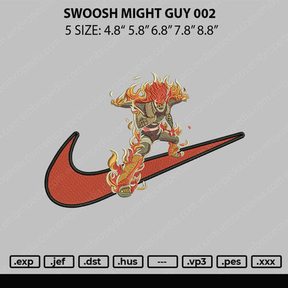 Swoosh Might Guy 002 Embroidery File 5 sizes