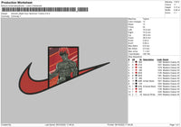 Swoosh Might Guy Embroidery File 5 sizes