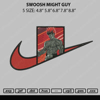 Swoosh Might Guy Embroidery File 5 sizes