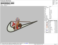 Swoosh Aang 01 Embroidery File 4 size