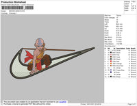 Swoosh Aang 01 Embroidery File 4 size