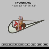 Swoosh Aang 01 Embroidery File 4 size
