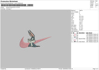 Swoossh Bug Bunny V2 Embroidery File 5 sizes