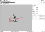 Swoossh Bug Bunny V2 Embroidery File 5 sizes