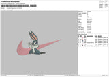 Swoossh Bug Bunny V2 Embroidery File 5 sizes